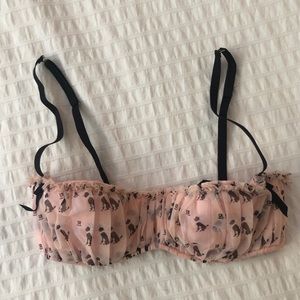 Carol Malony Pink Poodles Balconette Bra